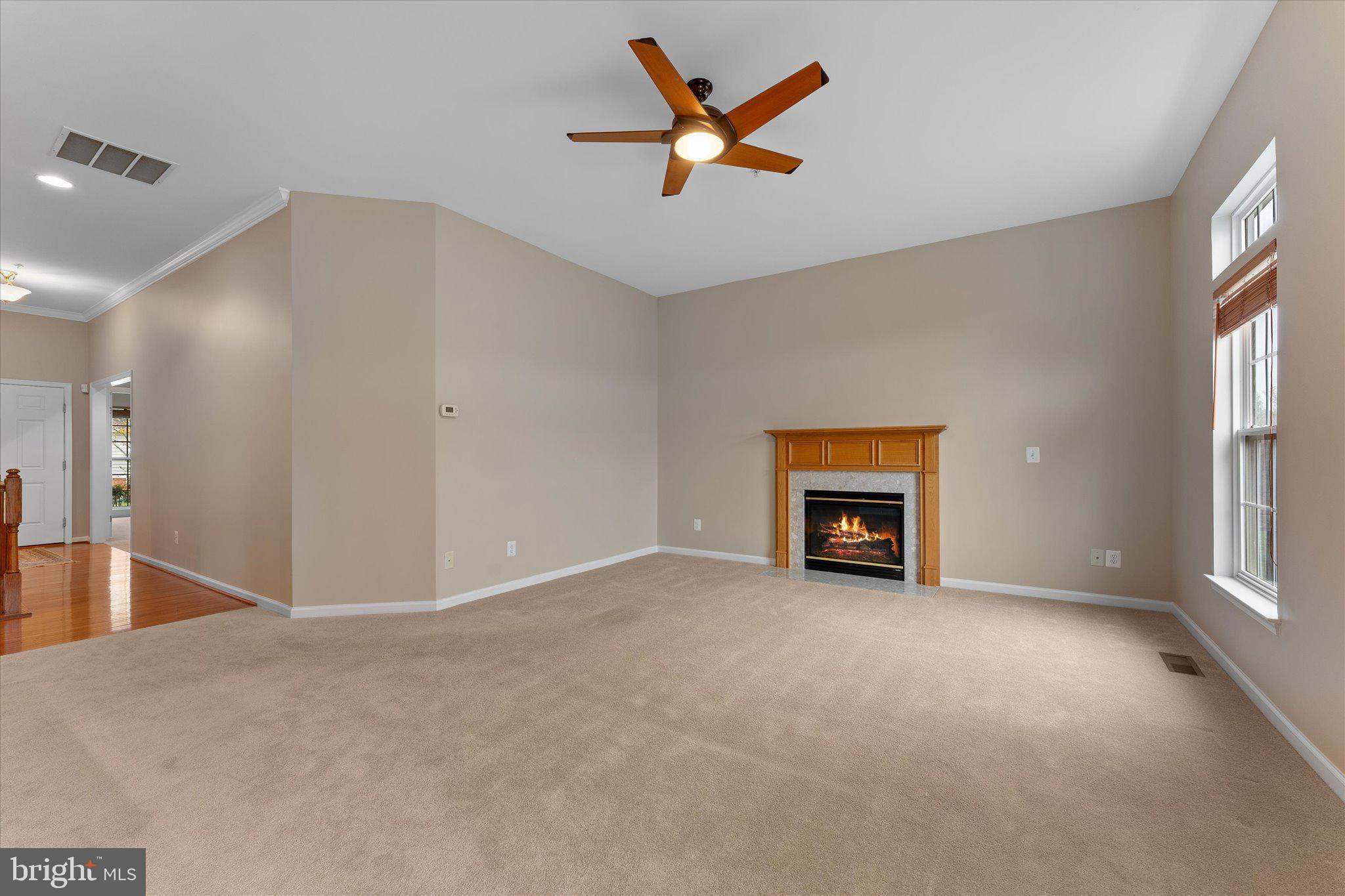 6696 Stream View Lane Warrenton, VA 20187 - Photo 18 of 57 an empty room with windows and ceiling fan