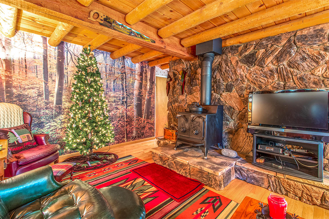 53174 Walters Drive Idyllwild, CA 92549 - Photo 26 of 55 a bedroom with a bed and a flat screen tv