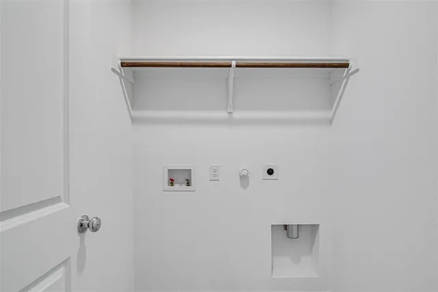 a view of small space with racks on the wall