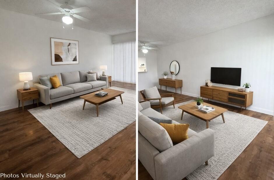 a living room with furniture