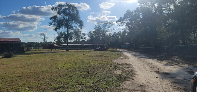 a view of a backyard