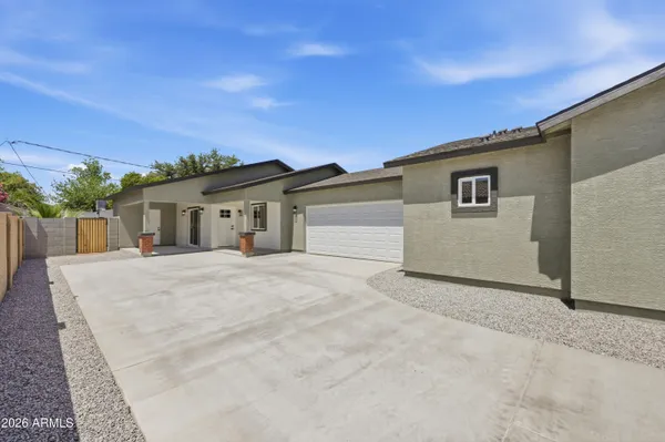 front view of a house with a garage