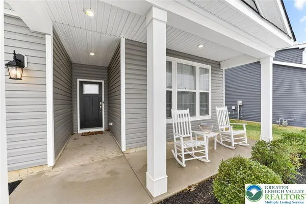 an outdoor view with patio