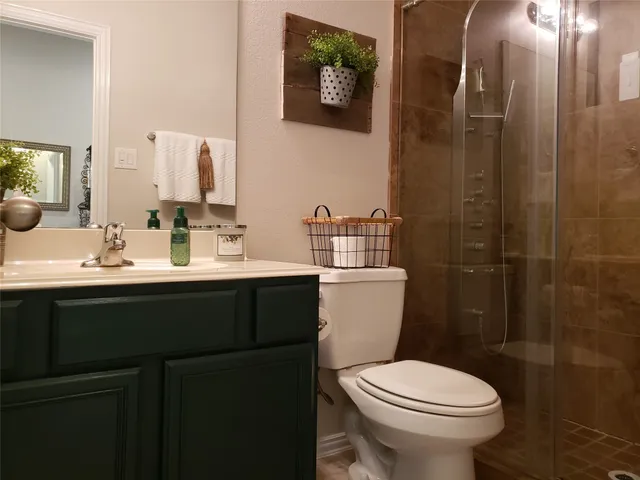a bathroom with a shower