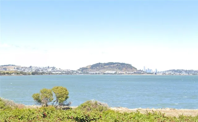 a view of lake and mountain
