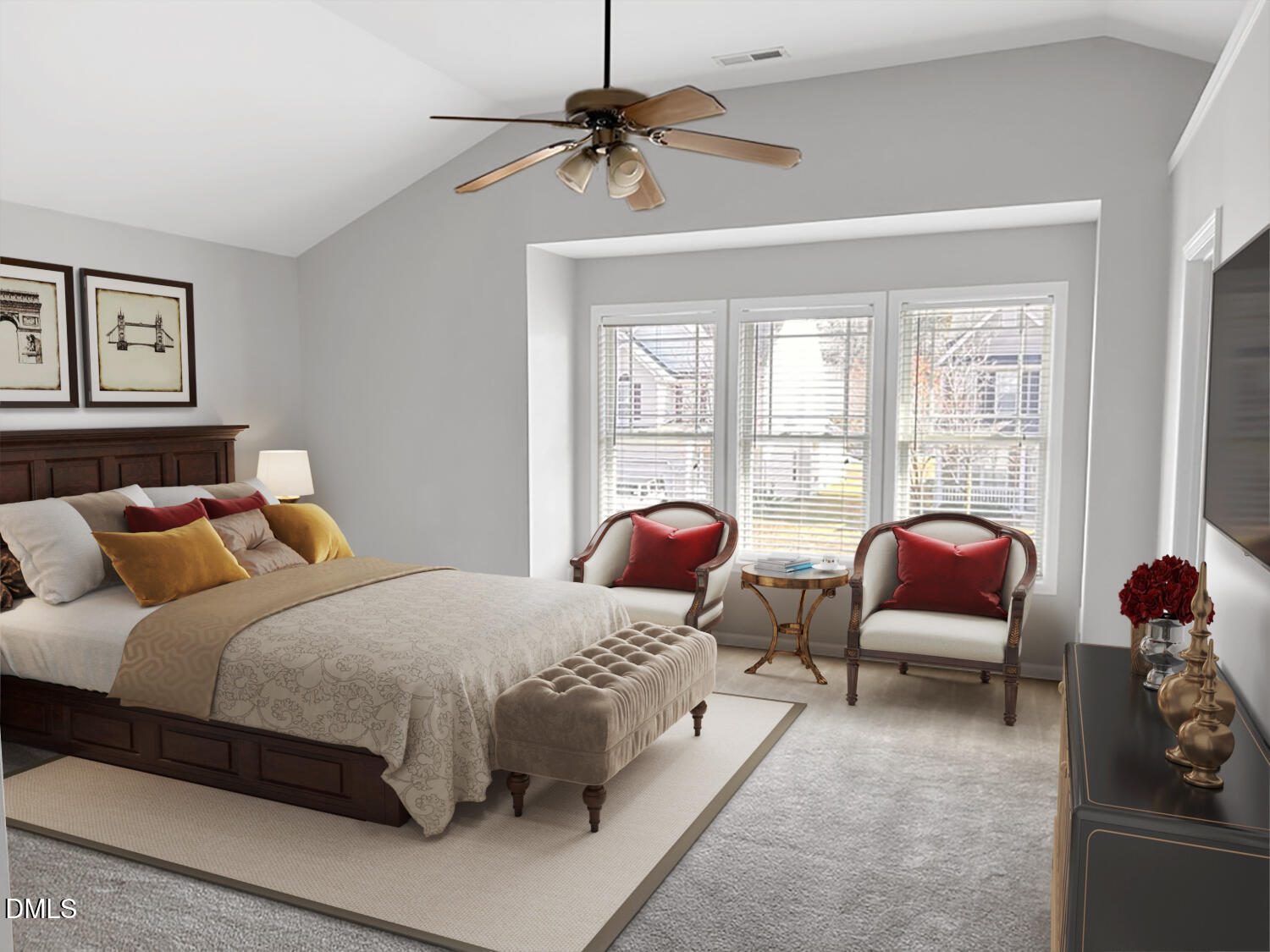 3920 Cane Garden Drive Raleigh, NC 27610 - Photo 11 of 23 a bedroom with a bed and large windows