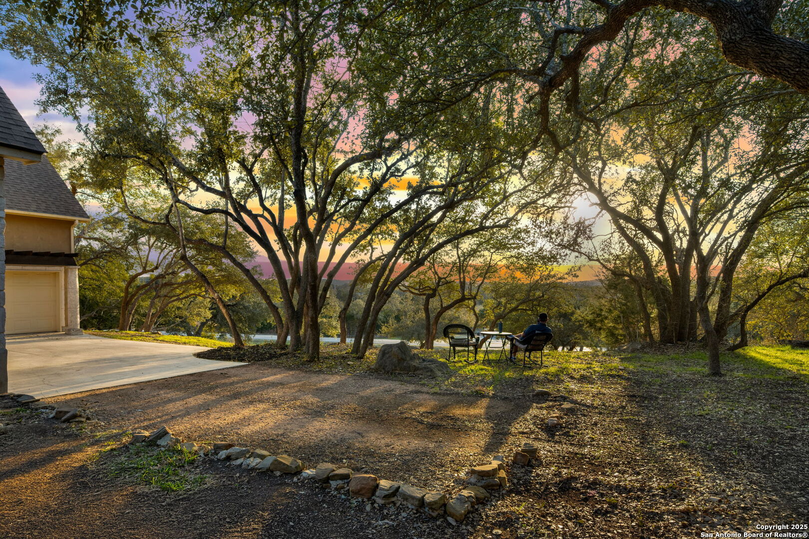 a view of road with trees