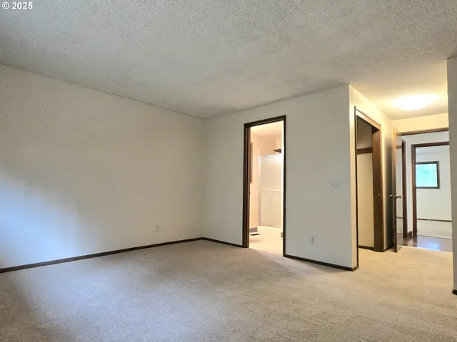 an empty room with closet