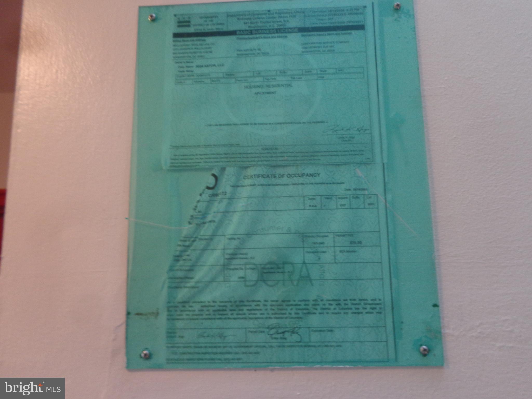5024 Astor Place Southeast Washington, DC 20019 - Photo 2 of 19 Foyer copy of C of O and Bus. License