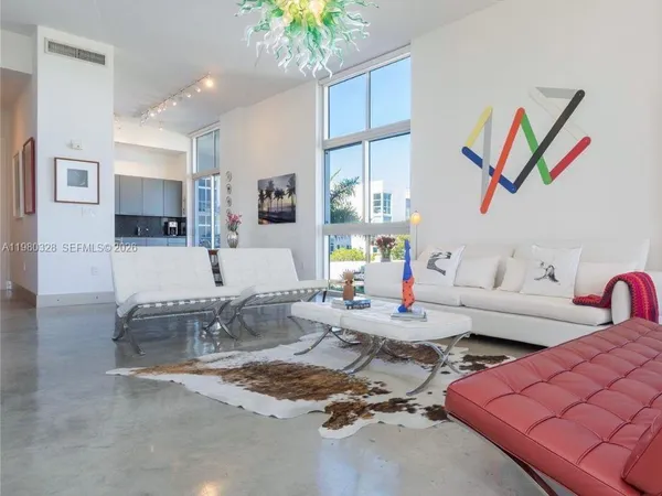 a living room with furniture