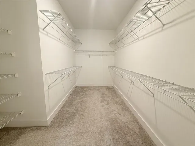 a view of a storage & utility room with racks on the wall