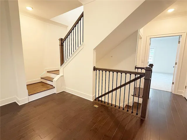 a view of entryway with wooden floor