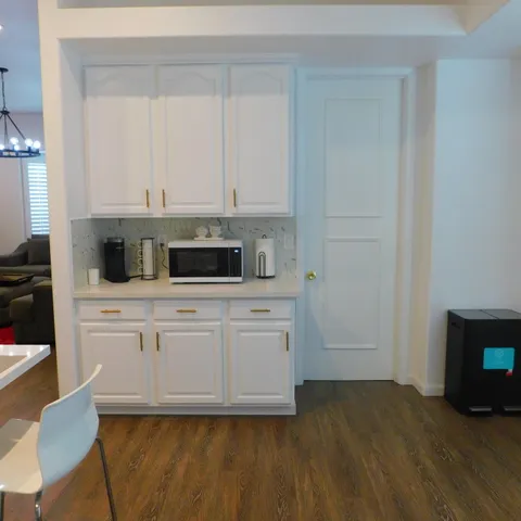 a living room with furniture