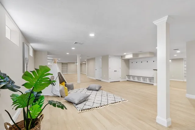 a living room with furniture