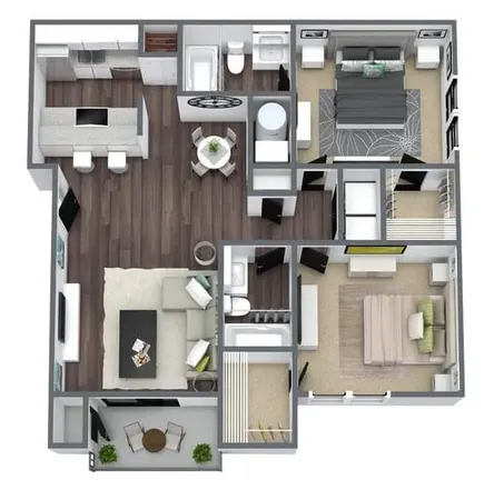 a kitchen with stainless steel appliances kitchen island granite countertop a stove and cabinets