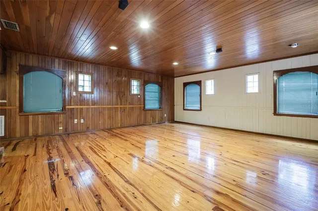 a view of a city with an outdoor space