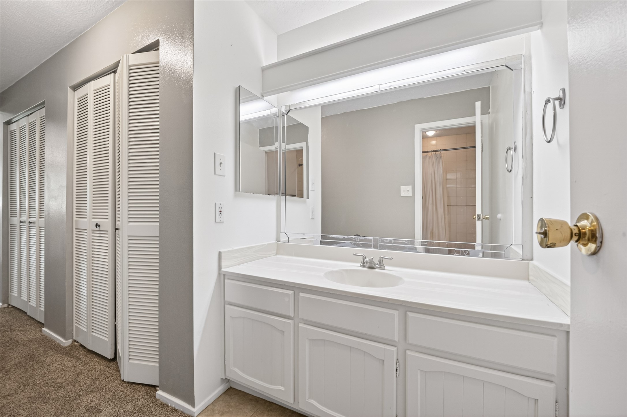 1106 East Red Cedar Circle Spring, TX 77380 - Photo 35 of 43 a bathroom with a sink and a mirror