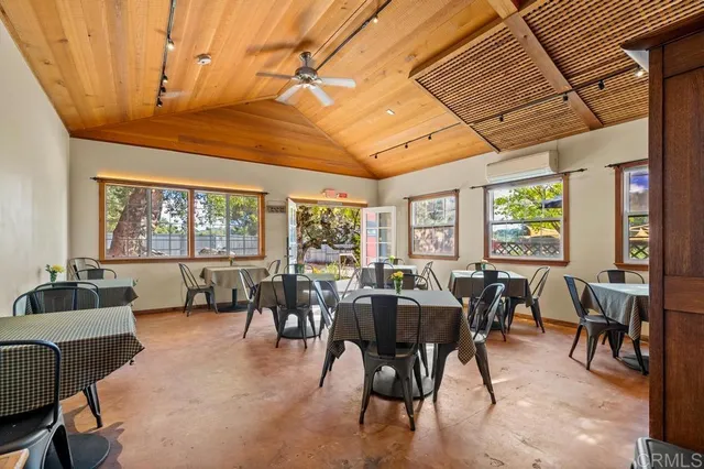 a street view with a building in the background