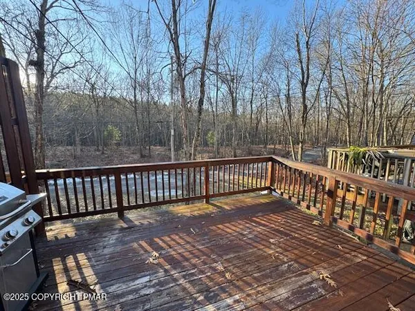 a view of a wooden deck