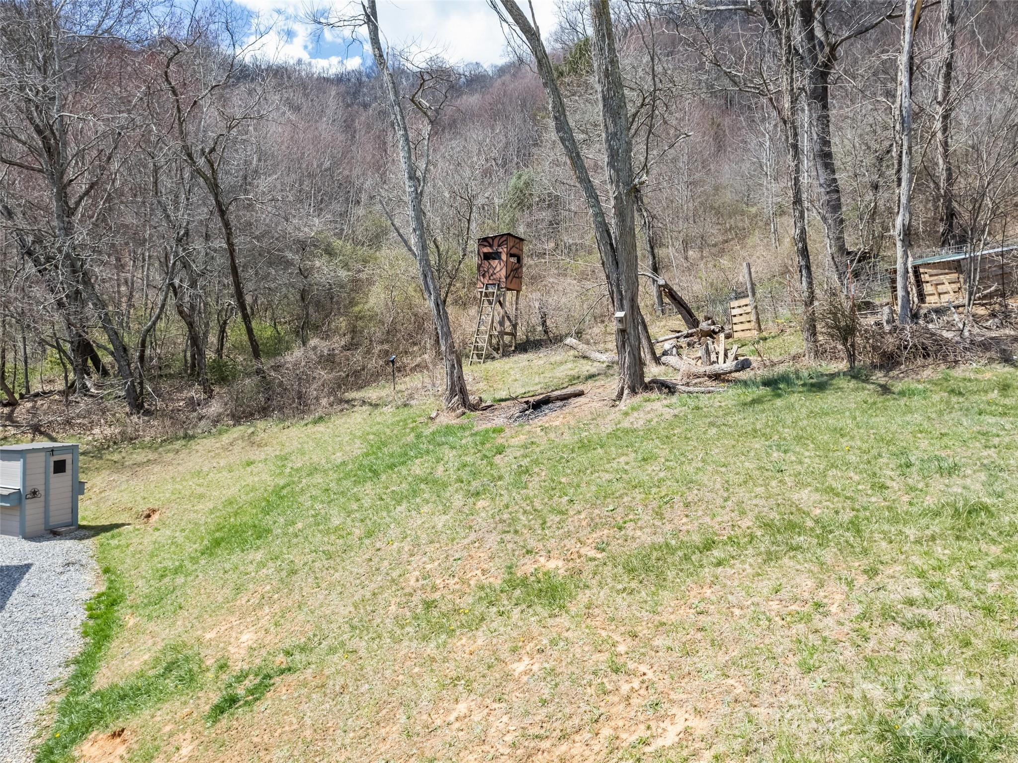 153 Trinity Drive Clyde, NC 28721 - Photo 10 of 38 a backyard of a house with table and chairs