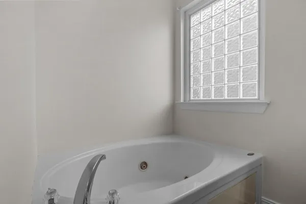 a bathroom with a tub