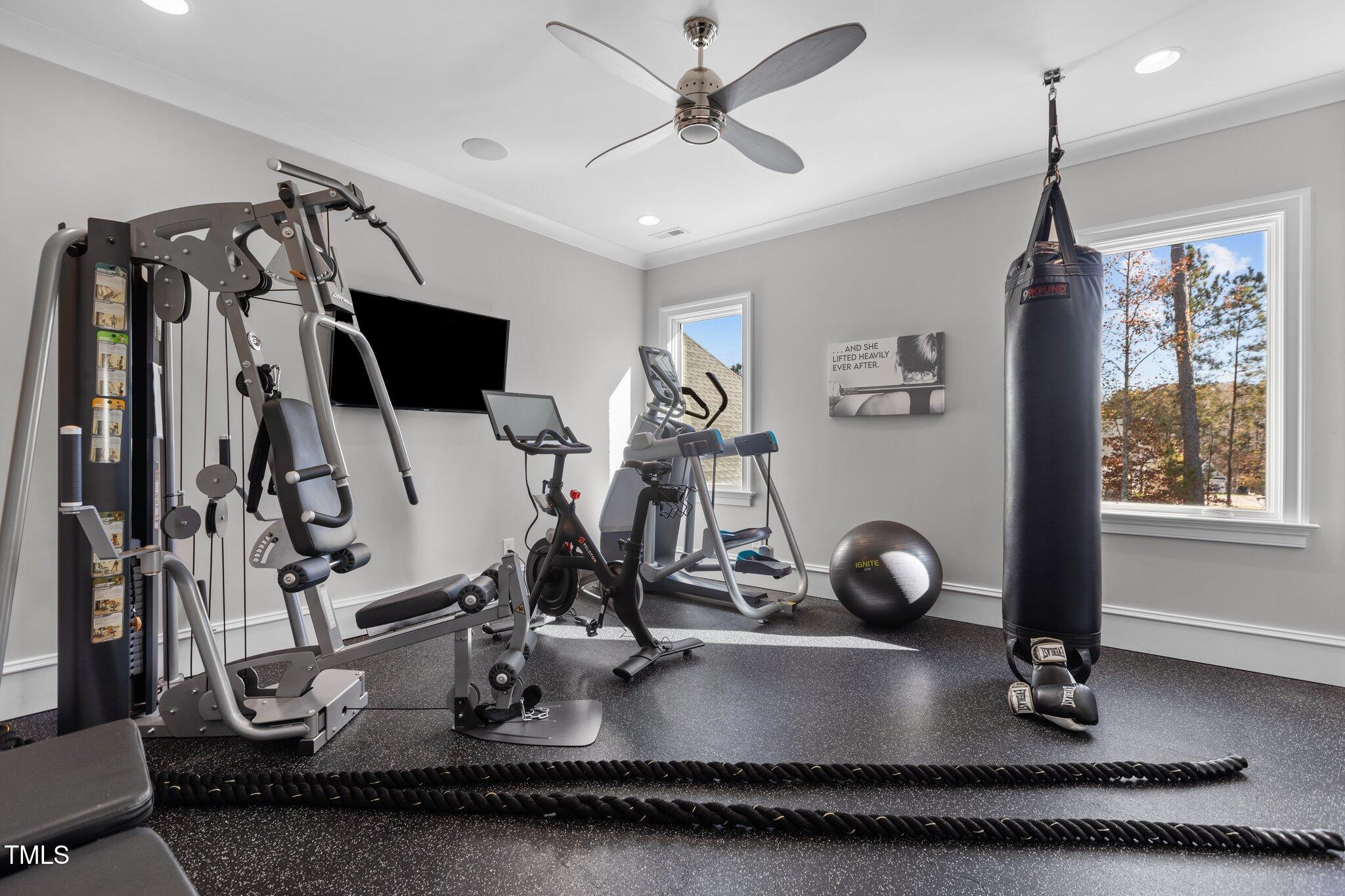1416 Bailey Hill Drive Raleigh, NC 27614 - Photo 47 of 71 a view of a room with gym equipment
