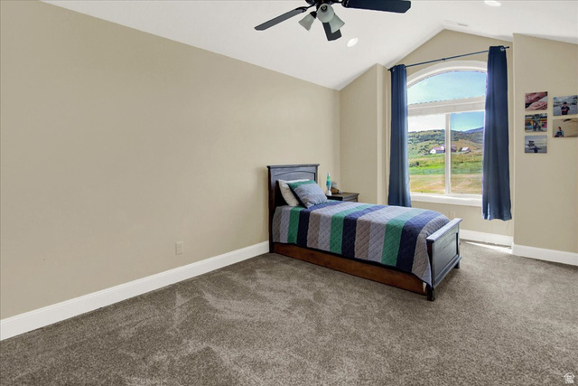 667 Hardscrabble Road Morgan, UT 84050 - Photo 36 of 51 South Upstairs Bedroom Carpeted bedroom featuring ceiling fan and recessed lighting