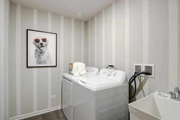 a utility room with a sink