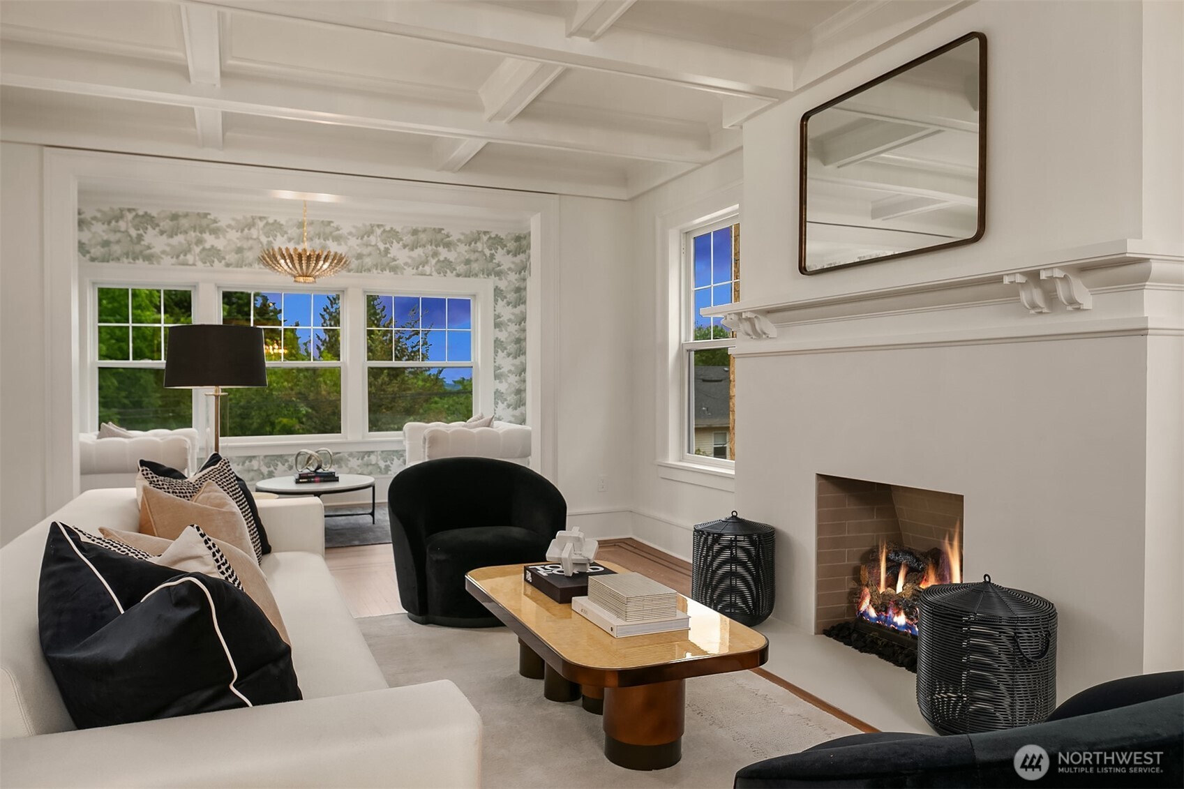 740 22nd Avenue East Seattle, WA 98112 - Photo 8 of 40 a living room with furniture and a fireplace