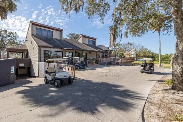 a view of a swimming pool and an outdoor space