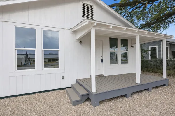 a view of a house with a porch