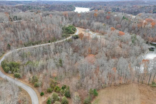 an aerial view of a swimming pool