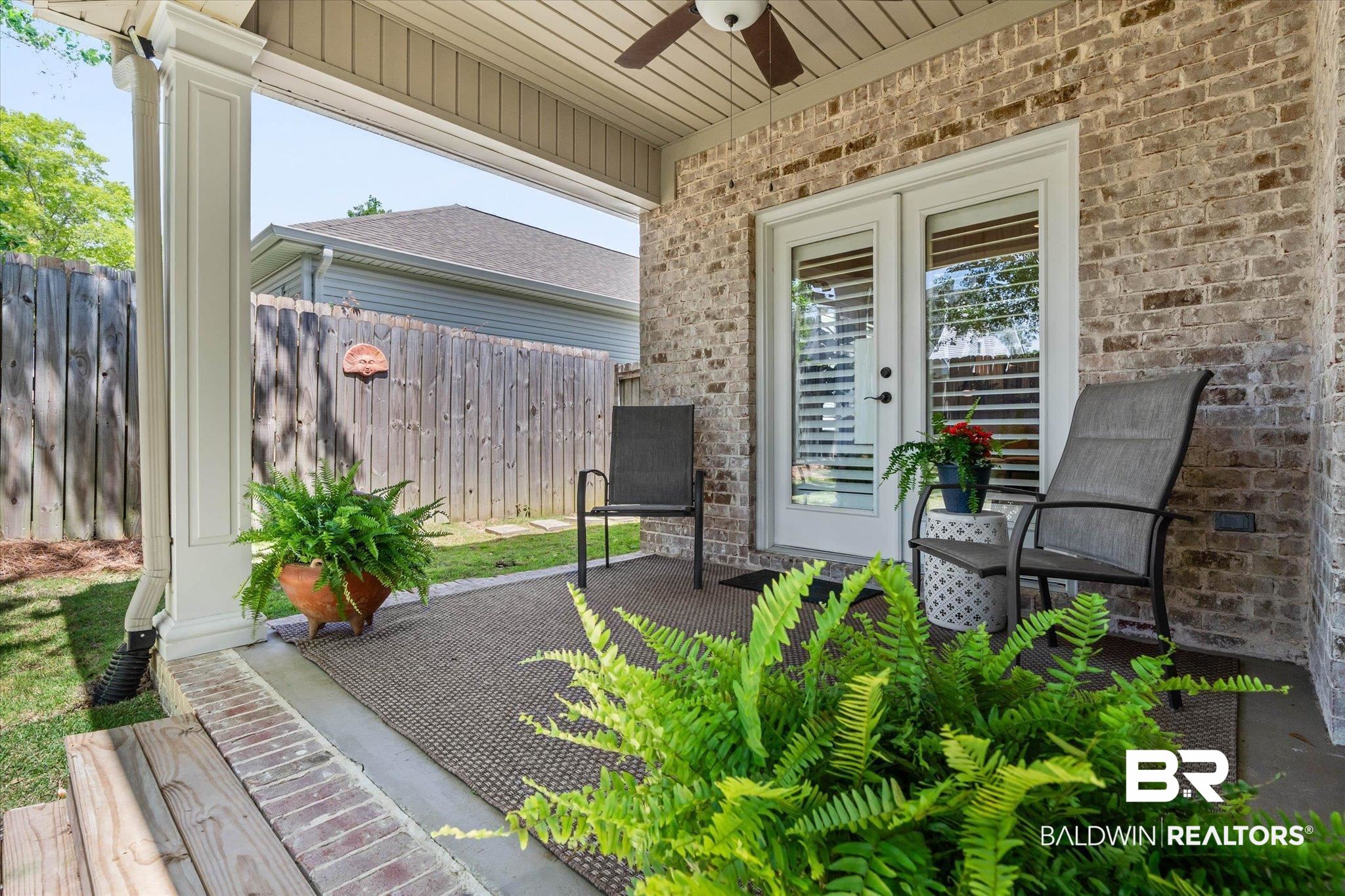 1052 Linlen Avenue Mobile, AL 36609 - Photo 18 of 22 View of patio / terrace featuring ceiling fan and french doors