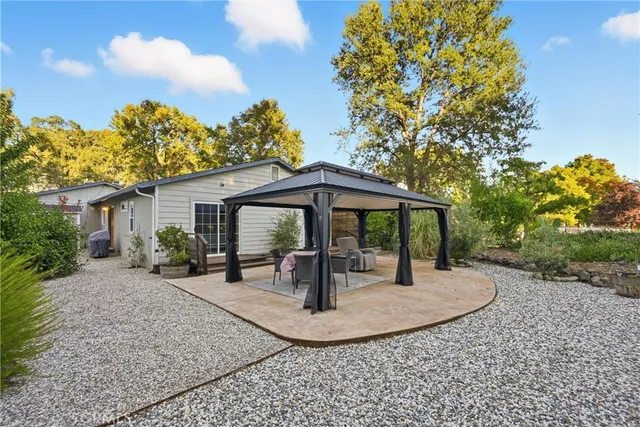 a view of an outdoor sitting space