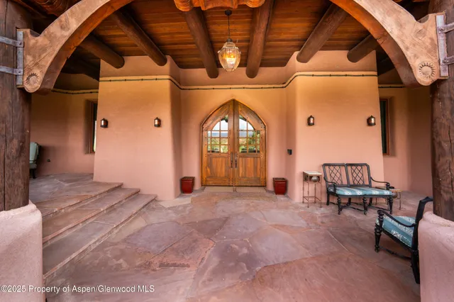 a view of a city with green space