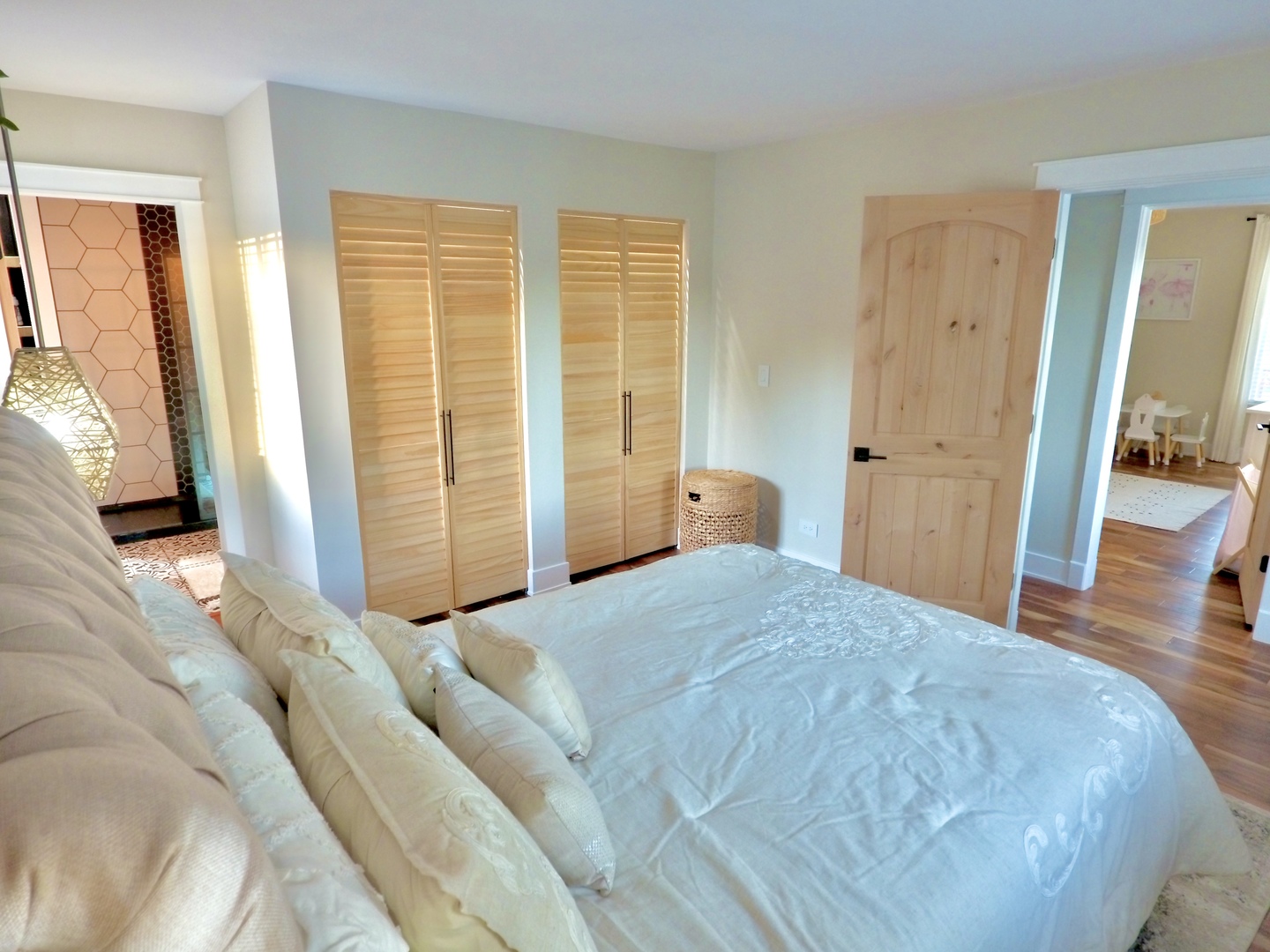 1407 Canyon Run Road Naperville, IL 60565 - Photo 13 of 22 a bedroom with a bed and wooden floor