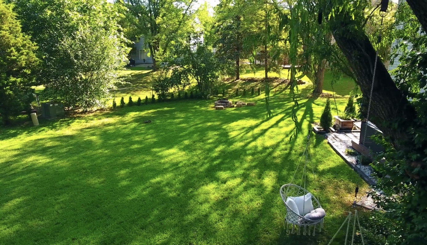 1407 Canyon Run Road Naperville, IL 60565 - Photo 20 of 22 a backyard of a house with lots of trees