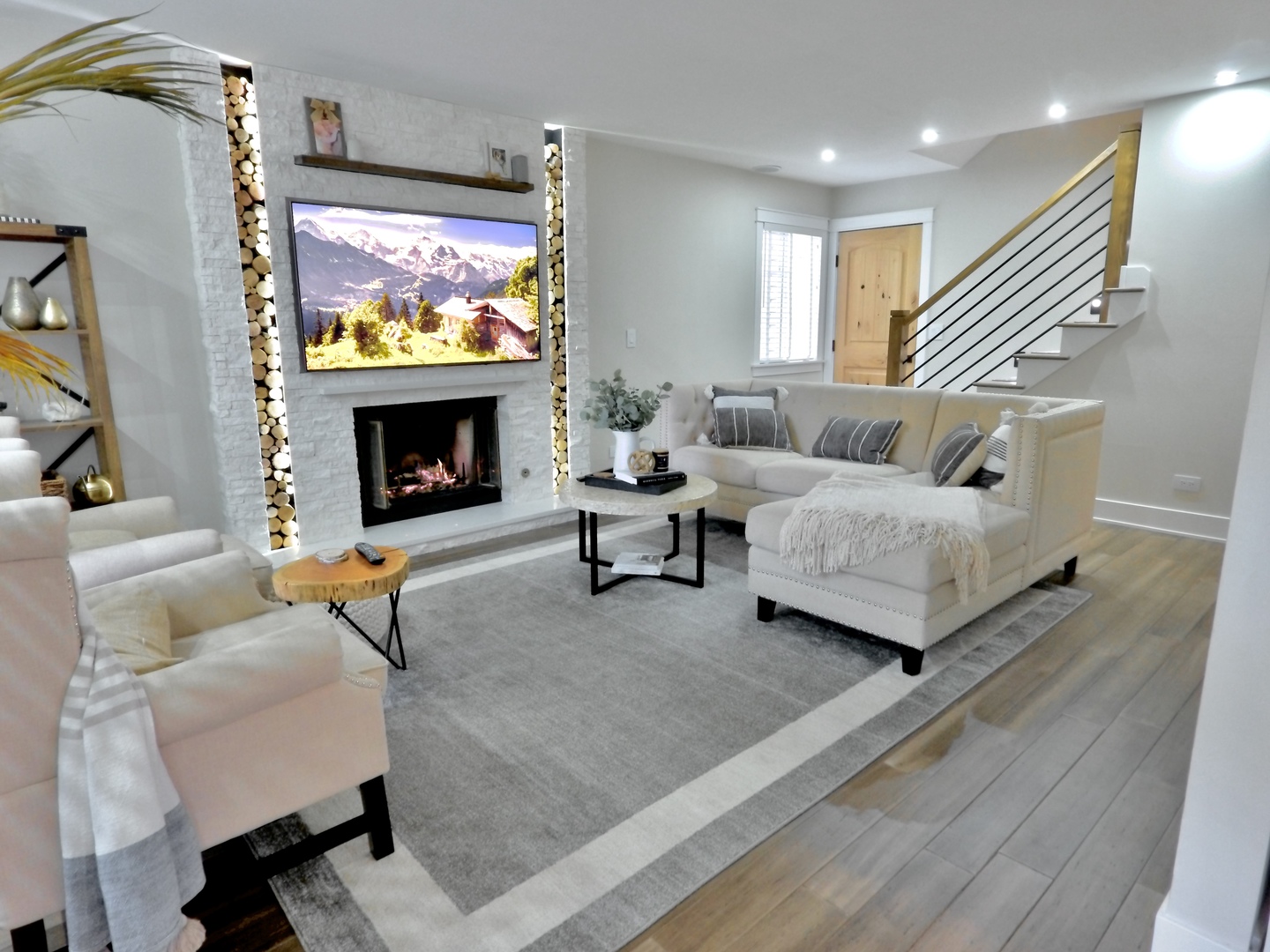 1407 Canyon Run Road Naperville, IL 60565 - Photo 6 of 22 a living room with furniture and a fireplace