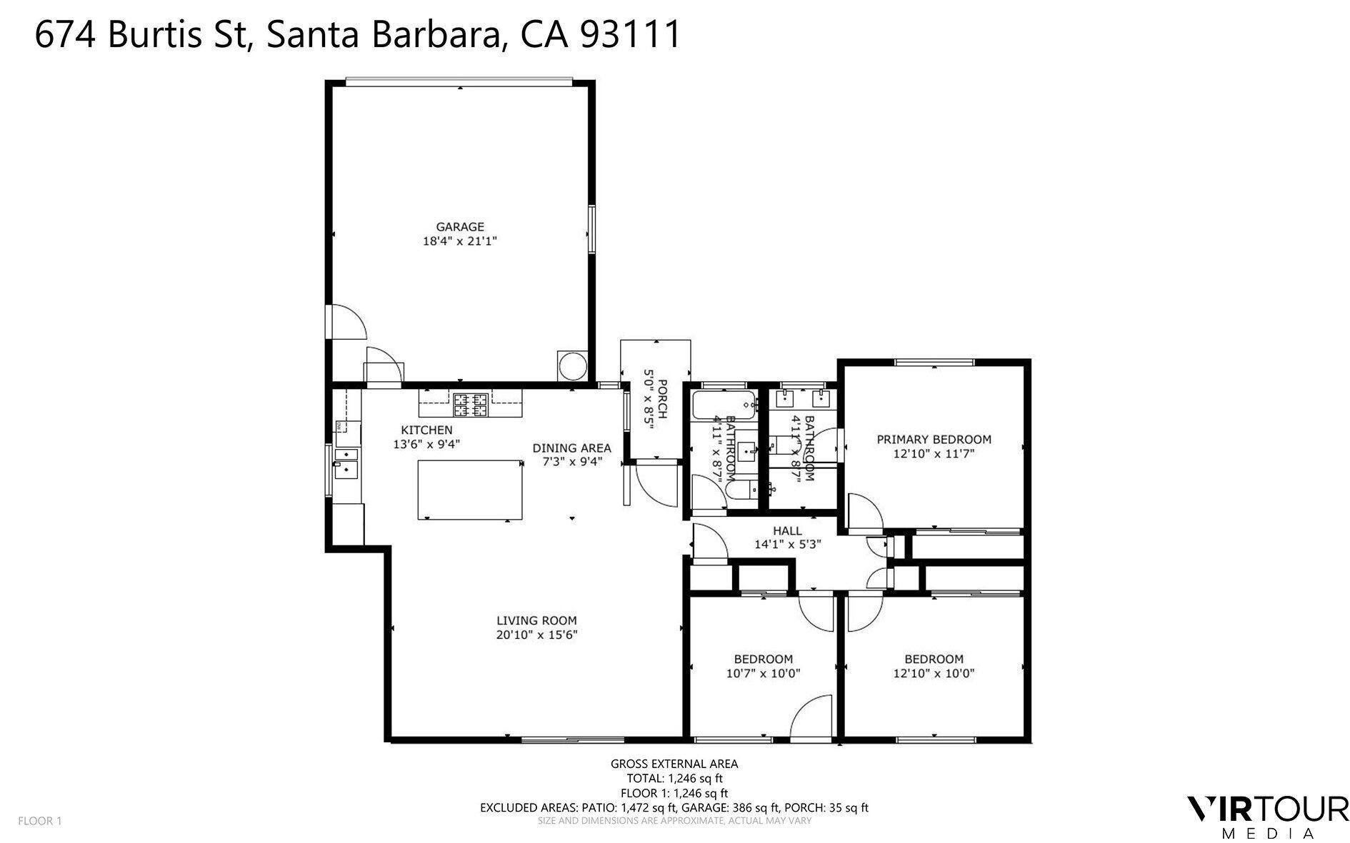 674 Burtis Street Santa Barbara, CA 93111 - Photo 29 of 29 a picture of a floor plan