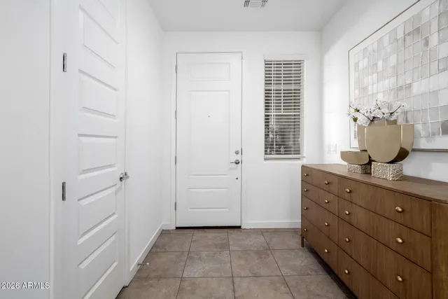 a room with cabinets and window