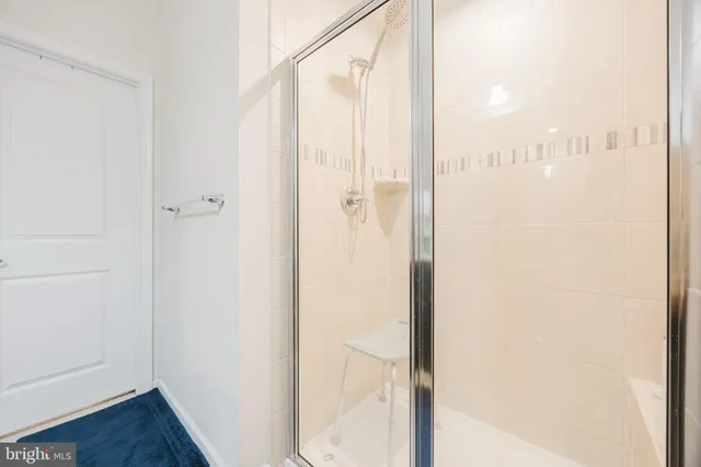 a view of a bathroom with a shower