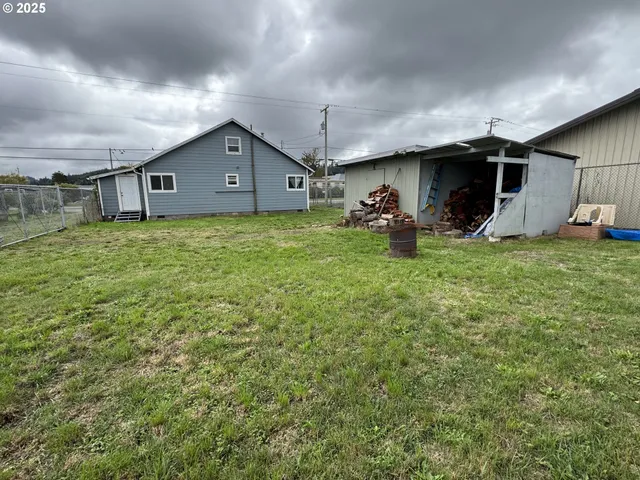 a backyard of the house