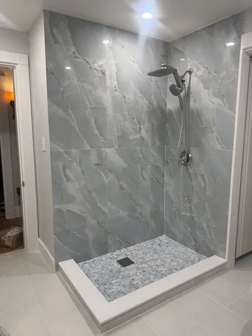 a bathroom with a shower
