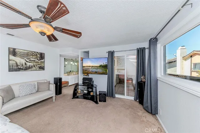 a spacious bathroom with a double vanity sink and a mirror