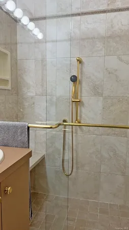a bathroom with a shower