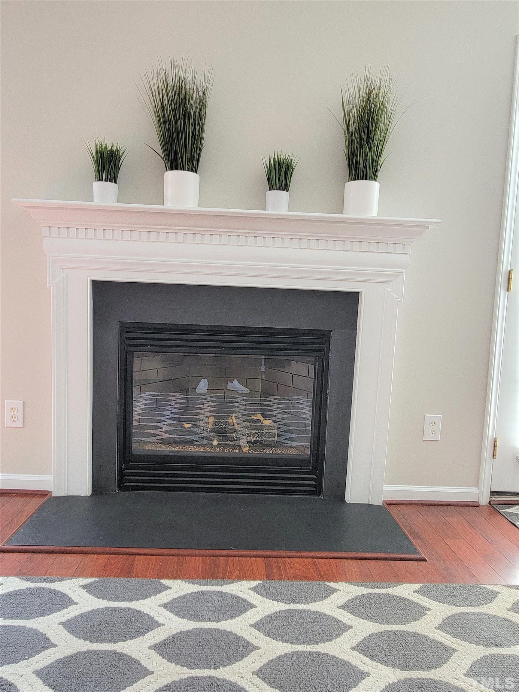 3301 Bellenden Place Raleigh, NC 27604 - Photo 7 of 30 a living room with a fireplace and a potted plant