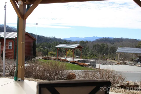 a view of a lake with a house
