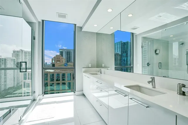 a bathroom with a shower