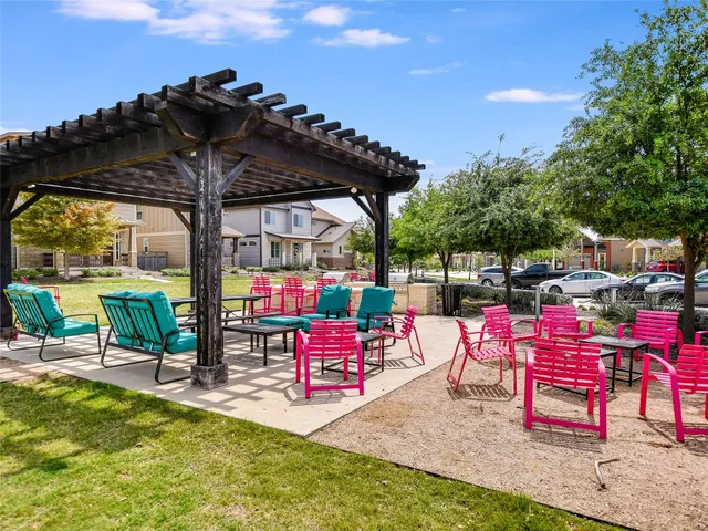 a view of park with sitting area