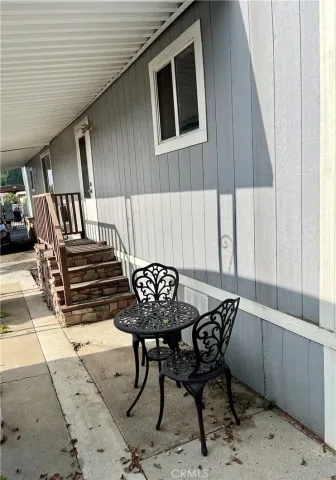 a table and chairs in a room